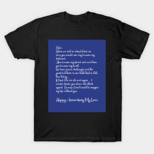 ANNIVERSARY GREETING CARD COUPLE MET IN SCHOOL T-Shirt